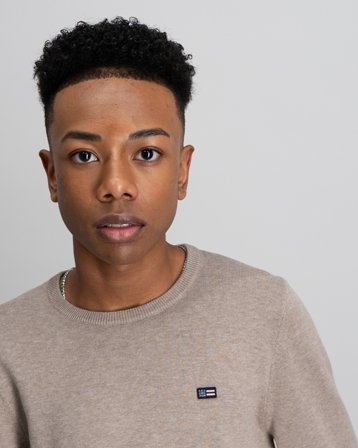 Lexington Brayden Cotton Crew Sweater Beige Truien Jongens - Kids Brand Store