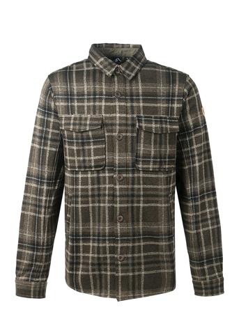 Dewey M Checked Fleece Shirt Sport Men Sport Clothing Sport Tops Sport Shirts Khaki Green Whistler