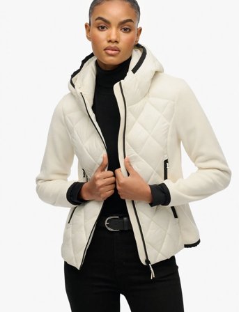 Superdry Sport Hooded Heritage Storm Jacket - Cream - S