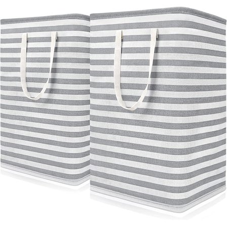 75L [2-pak] Vasketøjskurve, Fritstående Vasketøjskurv med