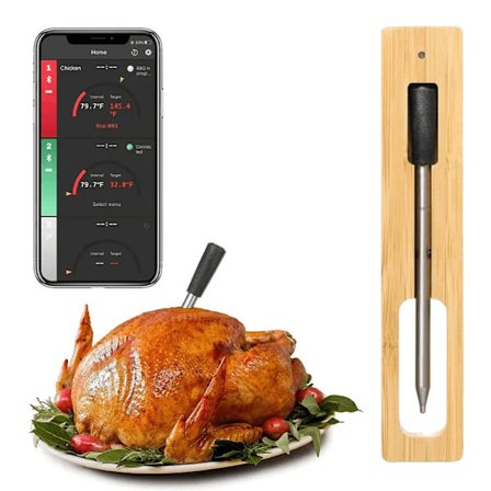 Trådløst stegetermometer / grilltermometer med app + Bluetooth