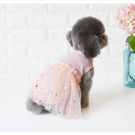 Dyreklær Vår og sommer Hundeskjørt Små hundeklær Valpeklær Hundevest Pink L
