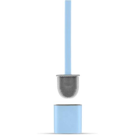 Silikon toalettbørsteplate - Toalettbørste og holdere, anti-drypp, antibakteriell, ventilert toalettbørste, bad og toalett (blå) (FMY)