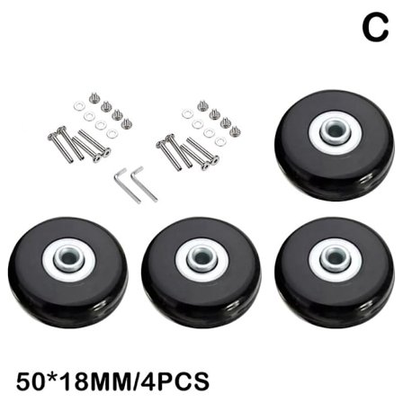 4 stk. Kofferthjul Erstatning Reisebagasje Holdbar Aksler Glidehjul Rulleskrue Med Reparasjonsverktøy Tilbehør DB