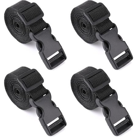 4-pak Spændebånd Justerbare Surringsbånd Pakkebånd med Hurtigudløserspænder Bådovertræksbånd til Bagage Cykler Biltagbagagebærer