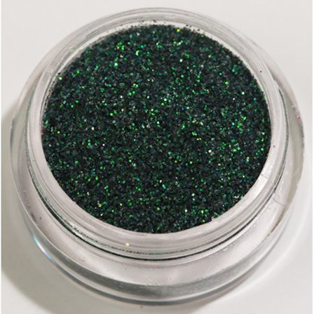 Negleglitter - Finkornet - Mørkegrønn - 8ml - Glitter