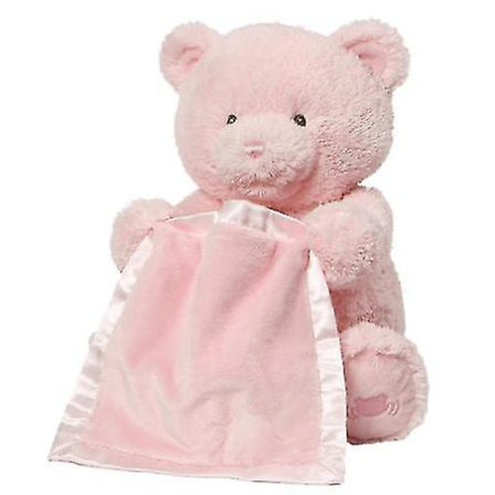 Peek A Boo Teddy Bear Talende Bevegelige Plysjdyr, rosa