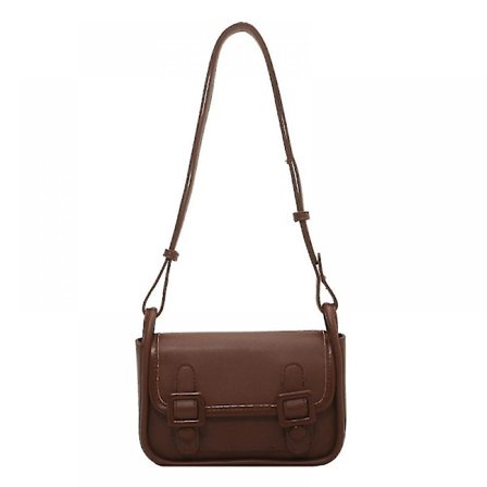 Generisk enaxlad liten väska damväska mode vild stor axelrem retro liten budväska liten fyrkantig väska tidvatten-brun