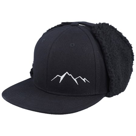Wild Spirit - Svart earflap Caps - Small Mountain White/Black Earflap Snapback @ Hatstore