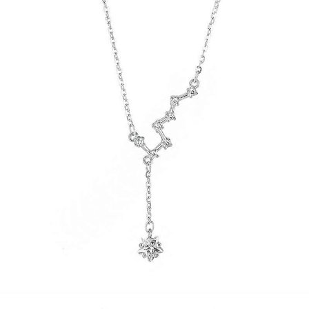 Store Bjørn Halskæde til Kvinder CZ Stjerne Y Halskæde Kæde Vedhæng Halskæde Choker Halskæde til Teenagepiger Sølv