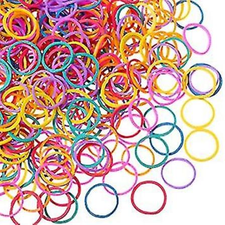 1000 minigummiband, mjukt elastiskt band med gummiband, lämplig för barnflätor colorful