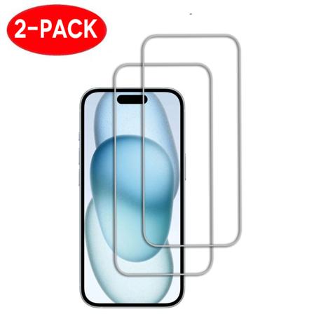 2-Pack - iPhone 15 Pro skærmbeskytter i hærdet glas