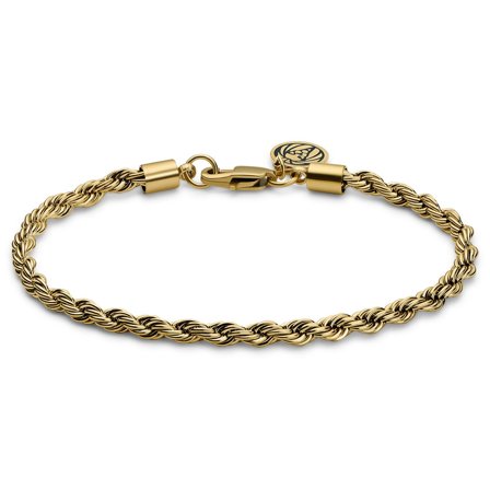 Essentials | Bracelet torsadé doré 4 mm pour hommes - Bracelets en acier