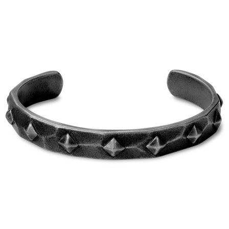 Jax Grey Stainless Steel Spike Cuff Bracelet for Men - Steel bracelets