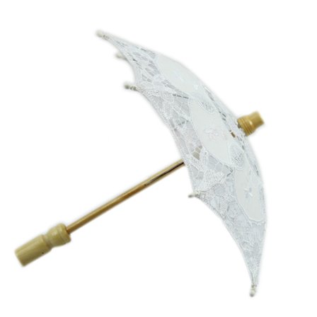 Spets Paraply Parasoll Vintage Bröllop Brudparaply med Trähandtag 5 Färger för Dekoration Foto Dam Kostymfest