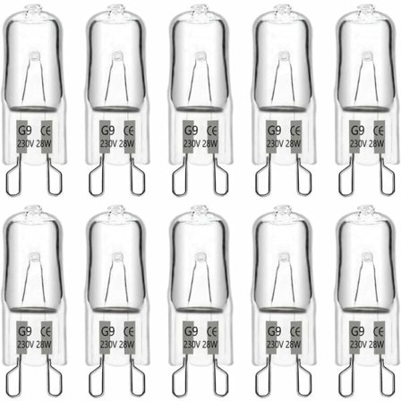 G9 halogeenilamppu 28W 230V, 370LM 2700K lämmin valkoinen himmennettävä, G9 kapselilamput, kattokruunuihin, maisemavalaisimiin, seinävalaisimiin, 