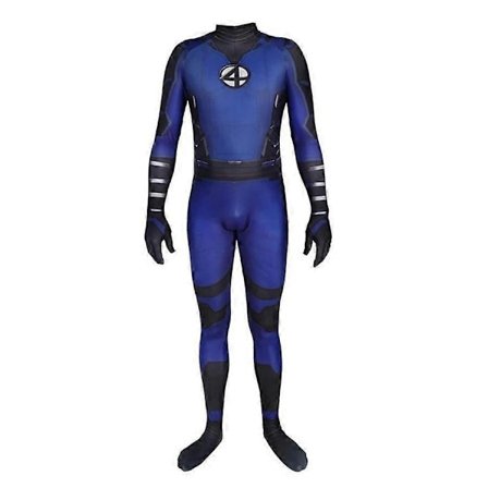 Reed Richards Cosplay Kostyme Jumpsuit Merkelig Fantastisk Cos Fouring Mister Bodysuit Antrekk Halloween Karneval for Voksne Menn Gutt-WELLNGS
