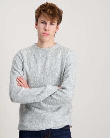 LMTD NLMKLEAVE LS O-NECK KNIT Grau Pullover Jungen - Kids Brand Store