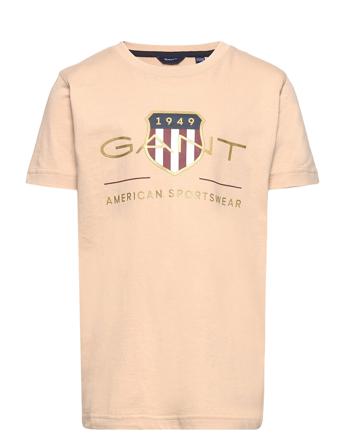 Archive Shield Ss T-Shirt T-shirts Short-sleeved Beige GANT