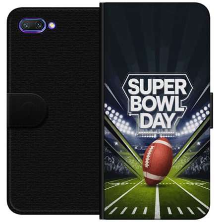 Kompatibelt Lommeboketui til Honor 10 Super Bowl Day plakat med amerikansk fotball på opplyst arena i dramatisk sportsdesign