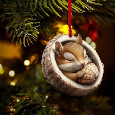 Julepynt Dyr Julepynt Juletre Dyr Trykk Akrylpynt Skogsdyrpynt Julepynt Souv