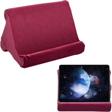 1 stk. Tablet Pillow Stand for iPad Putestativ, Myk Multi-Vinkel Telefonpute Knehoder for Tablet/iPad - rød