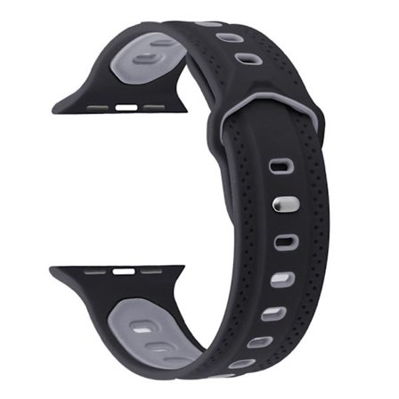 Apple Watch (45 mm) klockarmband i tvåfärgad silikon - Grå / Svart