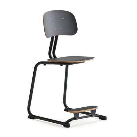 Classroom chair YNGVE, skid base, anthracite, anthracite, H 500 mm
