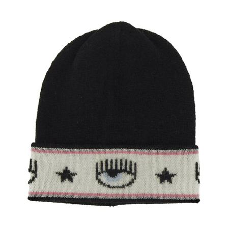 Chiara Ferragni Collection Beanies svart, Dam Hattar, Dam, Storlek: S