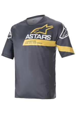 Maglia MTB Alpinestars Racer V3 SS Antracite-Giallo M