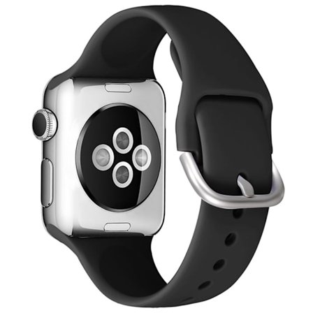 Apple Watch (45 mm) klockarmband i silikon med justerbart stiftspänne - Svart
