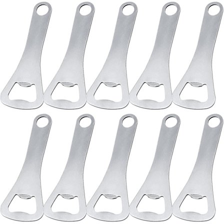 10 stk. flaskeåbnere, rustfrit stål, bartender, ølflaskeåbner, ølproptrækker rustfrit stål, ølflaskeåbner til hjemmet, pub, udendørs