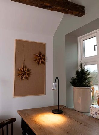 Decor bordlampe sort/matt aluminium