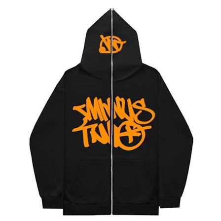 Herre Minus-to Zip Hoodie, Hip Hop Streetwear Casual Jakke, Unisex Minus-to Cargo Hoodie-WELLNGS