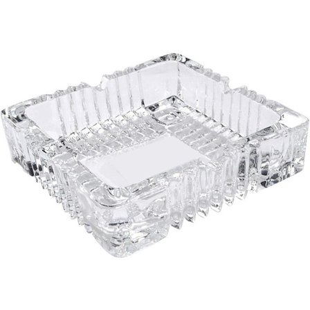 Glasaskfat, fyrkantig kristallglas, europeiskt askfat för vardagsrum, kontor, bar, inomhus, restaurang, dekoration