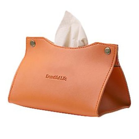 Vintage Vävnadslådaöverdrag Kreativ Stilren Robust Vävnadslåda för Sängbord Kontorsbord (Orange)