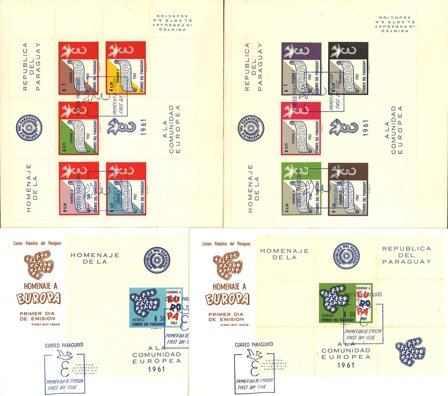 Paraguay - Pakke med 4 flotte førstedagskuverter