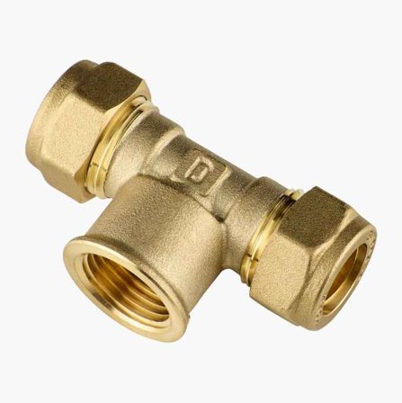 Klämringskoppling T-rör 15 x 1/2" x 15 mm