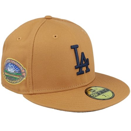 New Era - Beis fitted Gorra - Los Angeles Dodgers Lighthouse 59FIFTY 50th Anniversary Poly Camel Fitted @ Hatstore