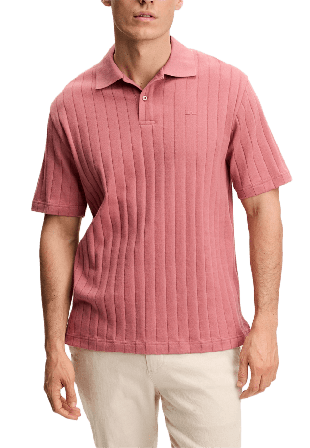 J.Lindeberg Simon Stripe Polo Överdelar Herr Röd L