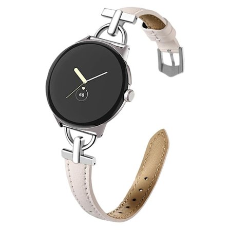 Google Pixel Watch 3 45mm Armband Äkta Cow Läder - Rosa