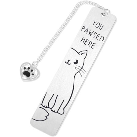 Søte Kattegaver Morsomme Sølv Dyre Metall Bokmerker for Lesing Kvinner Du Potet Her Kattunge Bokmerke Katteelskere Gave til Kvinner Menn Lesere