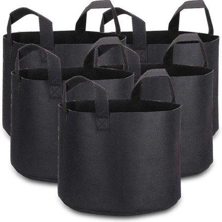 Hemma 5 Gallon Växtpåsar med Växtetiketter, 5-pack Kraftigt Tyg-JAN-