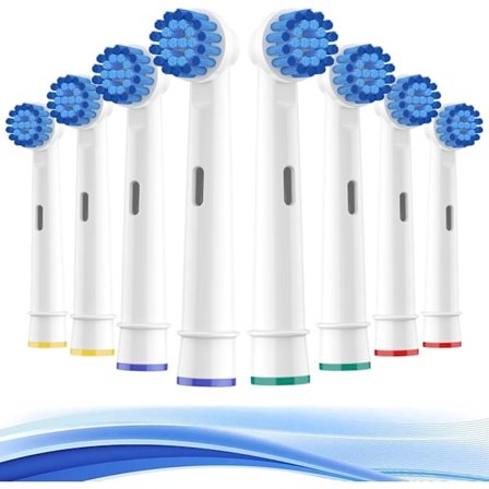 Ersättningsborsthuvuden för Oral B Braun Sensitive, Mjuka Borstar för Känsliga Tandkött, 8-pack