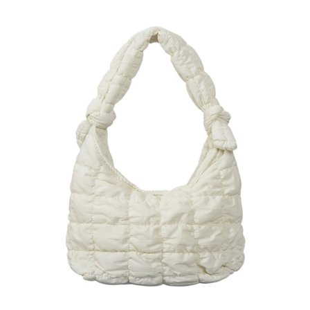 Quiltet tøyveske for kvinner Clouds Bag HVIT