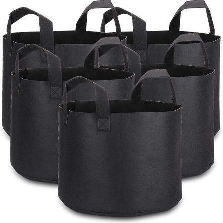 Hemma 5 Gallons Planteposer med Merketiketter, 5-pakke Tykt Stoff