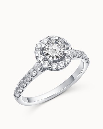 Haloring Hanna 18K Platin - Forlovelsesringe & Vielsesringe hos Vanbruun