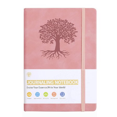 Lay Flat Journal Notatbok med Båndbokmerker, Tykt Papir A5 Dagbok 160 Ark Linjert Skrivebok for Arbeid Studier Reise, Vegansk Lær