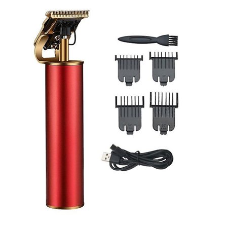 Elektrisk professionell hårklippare usb hårtrimmer för män (röd)