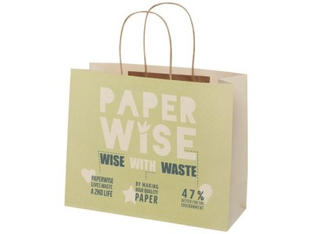 Papperspåse tvinnat handtag vit - Lyreco - Profilsortiment - Kassar och påsar - Papperskassar